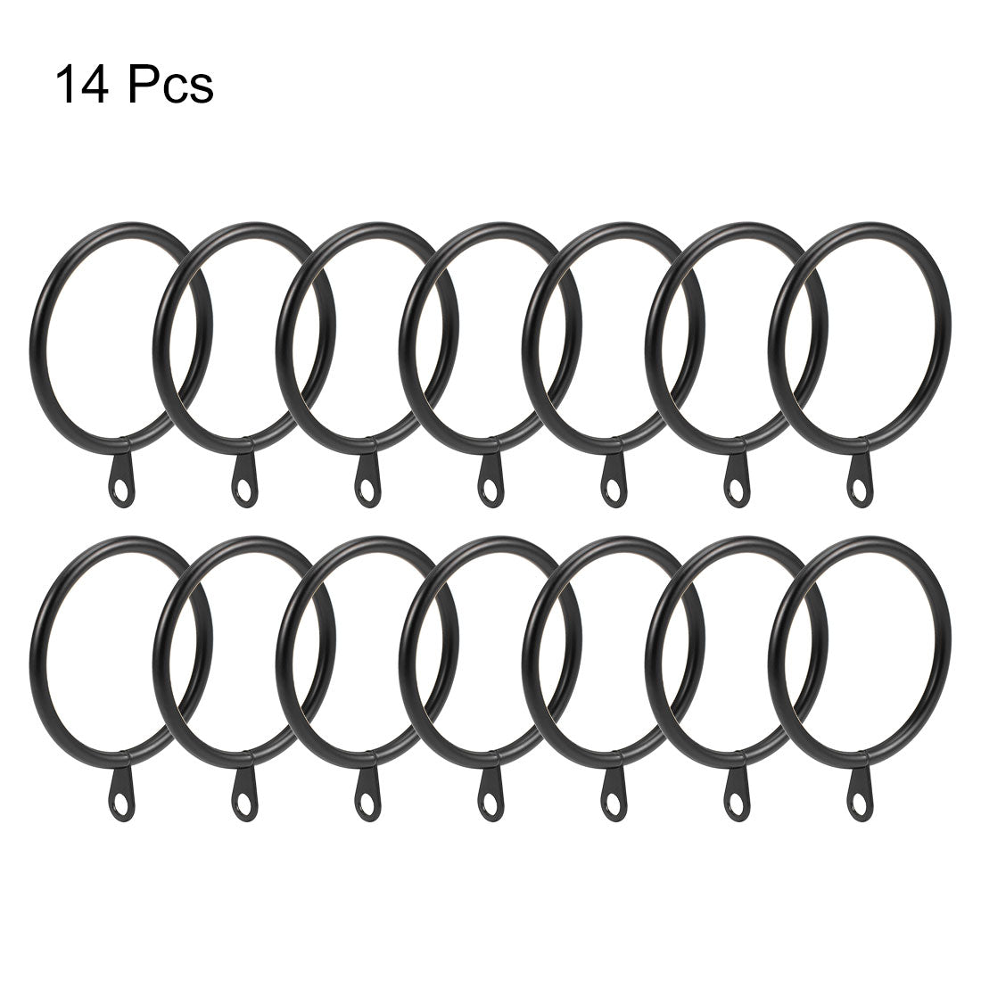 uxcell Uxcell Curtain Rings Metal 45mm Inner Dia Drapery Ring for Curtain Rods Black 14 Pcs