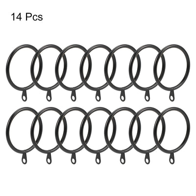 Harfington Uxcell Curtain Rings Metal 45mm Inner Dia Drapery Ring for Curtain Rods Black 14 Pcs