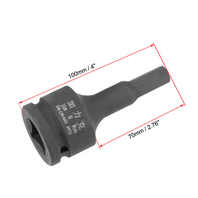 Harfington Uxcell Drive x Impact Hex Bit Socket, Metric , Cr-Mo Steel