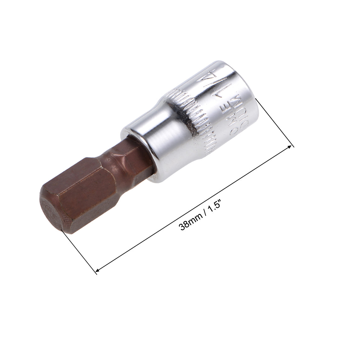 uxcell Uxcell 1/4" Drive x 8mm Hex Bit Socket, Standard Metric, S2 & Cr-V Steel