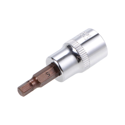 Harfington Uxcell 3/8" Drive x 5mm Hex Bit Socket, Standard Metric, S2 & Cr-V Steel