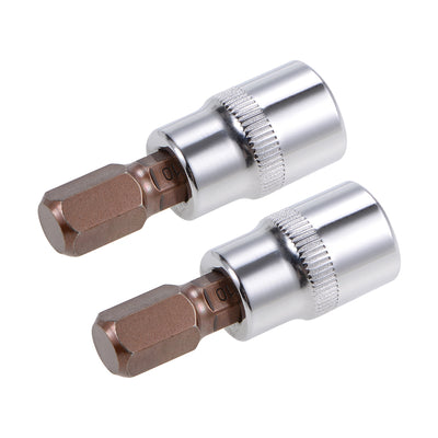 Harfington Uxcell 2 Pcs 3/8" Drive x 10mm Hex Bit Socket, Standard Metric, S2 & Cr-V Steel