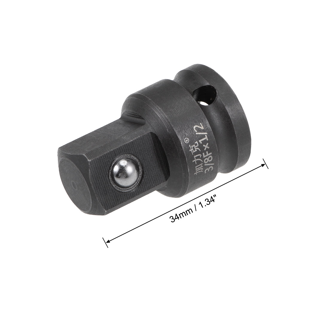 uxcell Uxcell Schlagbuchsenadapter und Reduzierstück 3/8-Zoll-Buchse auf 1/2-Zoll-Stecker Cr-Mo-Stahl