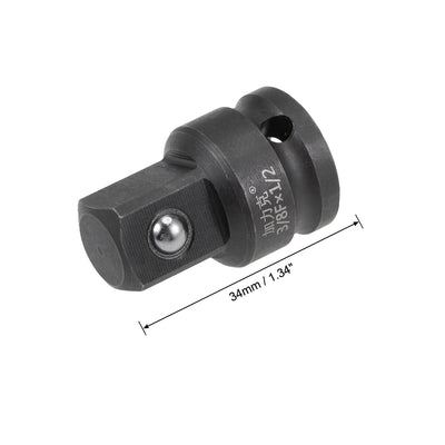 Harfington Uxcell Schlagbuchsenadapter und Reduzierstück 3/8-Zoll-Buchse auf 1/2-Zoll-Stecker Cr-Mo-Stahl