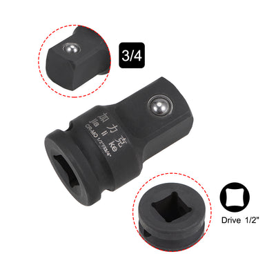 Harfington Uxcell Schlagbuchsenadapter und Reduzierstück 1/2-Zoll Buchse auf 3/4-Zoll-Stecker Cr-Mo-Stahl