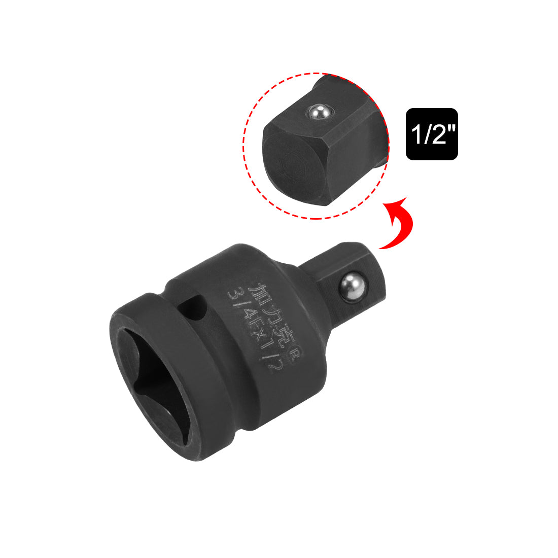 uxcell Uxcell Schlagbuchsenadapter und Reduzierstück 1/2 Zoll Vierkantantrieb von 3/4 Zol Cr Mo Stahl