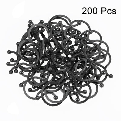 Harfington Uxcell Twist Lock Cable Wire Ties Nylon U Shape Save Place 18mm Dia Black 200pcs