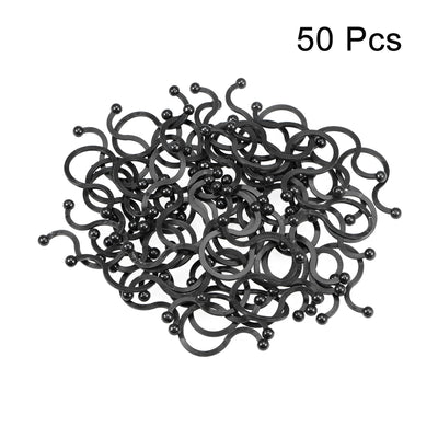 Harfington Uxcell Twist Lock Cable Wire Ties Nylon U Shape Save Place 22mm Diameter Black 50pcs