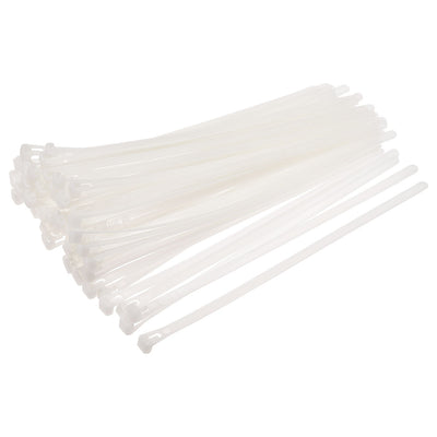 Harfington Uxcell Reusable Cable Ties 450mmx7.4mm Adjustable Nylon Zip Ties Wraps White 60pcs