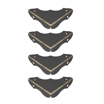 Harfington Uxcell Metal Desk Corner Protectors Table Edge Cover Guard 40x40x9mm Bronze Tone 4pcs