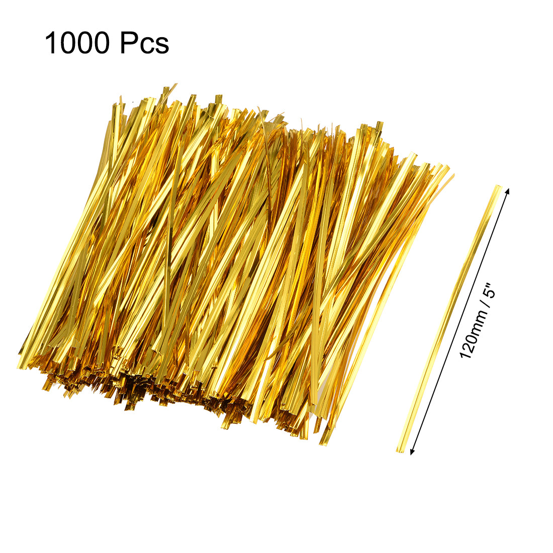 uxcell Uxcell Long Strong Twist Ties 4.7 Inches Quality Plastic Closure Tie for Tying Gift Bags Art Craft Ties Manage Cords Golden 1000pcs
