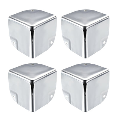 Harfington Uxcell Metal Box Corner Protectors Box Edge Guard Protector 50 x 50 x 50mm Silver Tone 4pcs