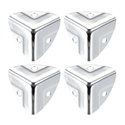 Harfington Uxcell Metal Box Corner Protectors Wooden Box Edge Guard Protector 22x22x22mm Silver Tone 4pcs