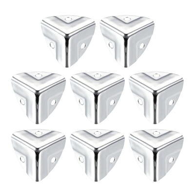 Harfington Uxcell Metal Box Corner Protectors Wooden Box Edge Guard Protector 22x22x22mm Silver Tone 8pcs