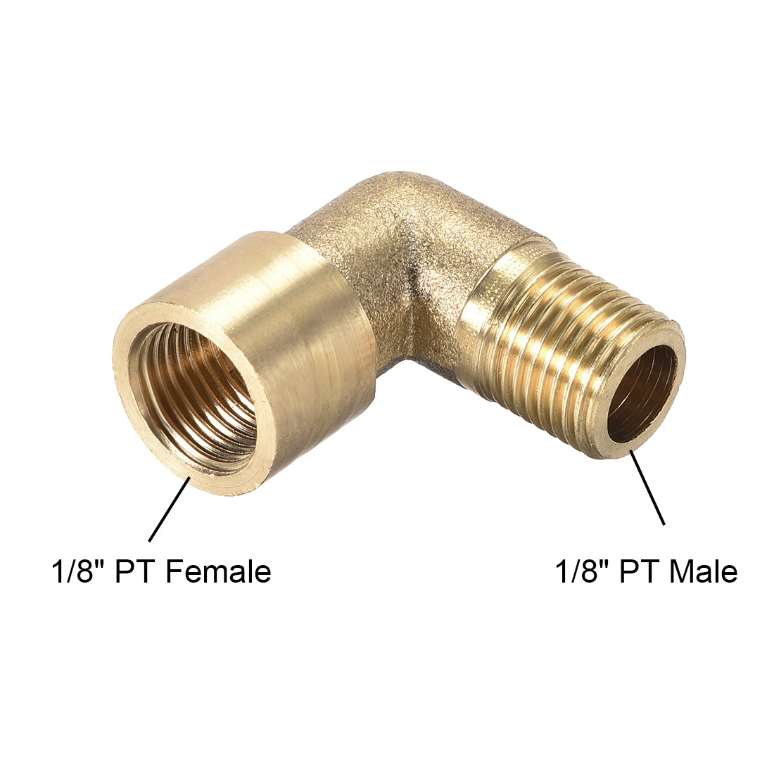 uxcell Uxcell Brass Pipe Fitting 90 Degree Elbow 1/8 PT Male x 1/8 PT Female