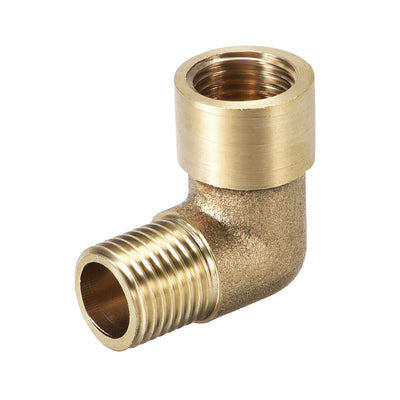 Harfington Uxcell Brass Pipe Fitting 90 Degree Elbow 1/4 BSP Male x 1/4 BSP Female