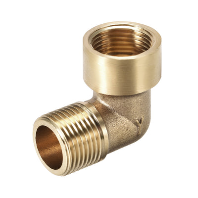 Harfington Uxcell Brass Pipe Fitting 90 Degree Elbow 3/8 BSP Male x 3/8 BSP Female