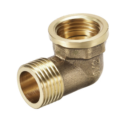 Harfington Uxcell Brass Pipe Fitting 90 Degree Elbow 1/2 PT Male x 1/2 PT Female