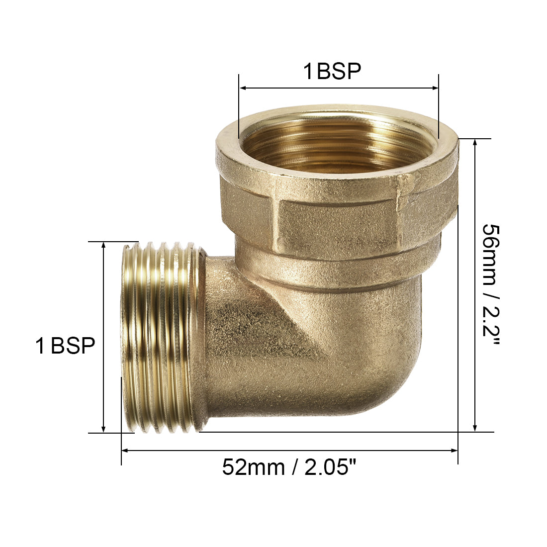 uxcell Uxcell Messing Rohrverschraubung 90 Grad Winkelschraubung Außengewinde x Innengewinde 1BSP Stecker X 1BSP Buchse