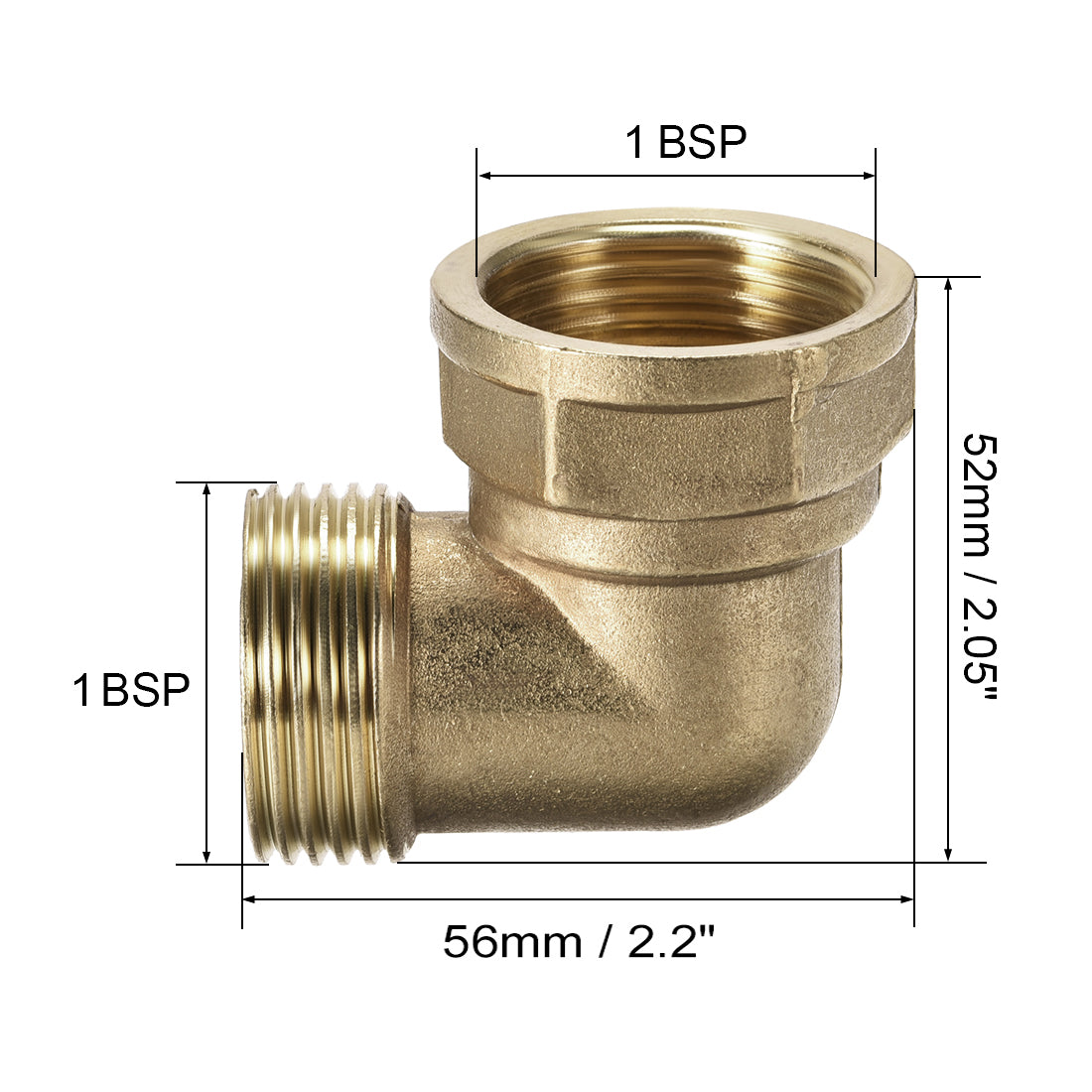 uxcell Uxcell Brass Pipe Fitting 90 Degree Elbow 1 BSP Male x 1 BSP Female 2pcs