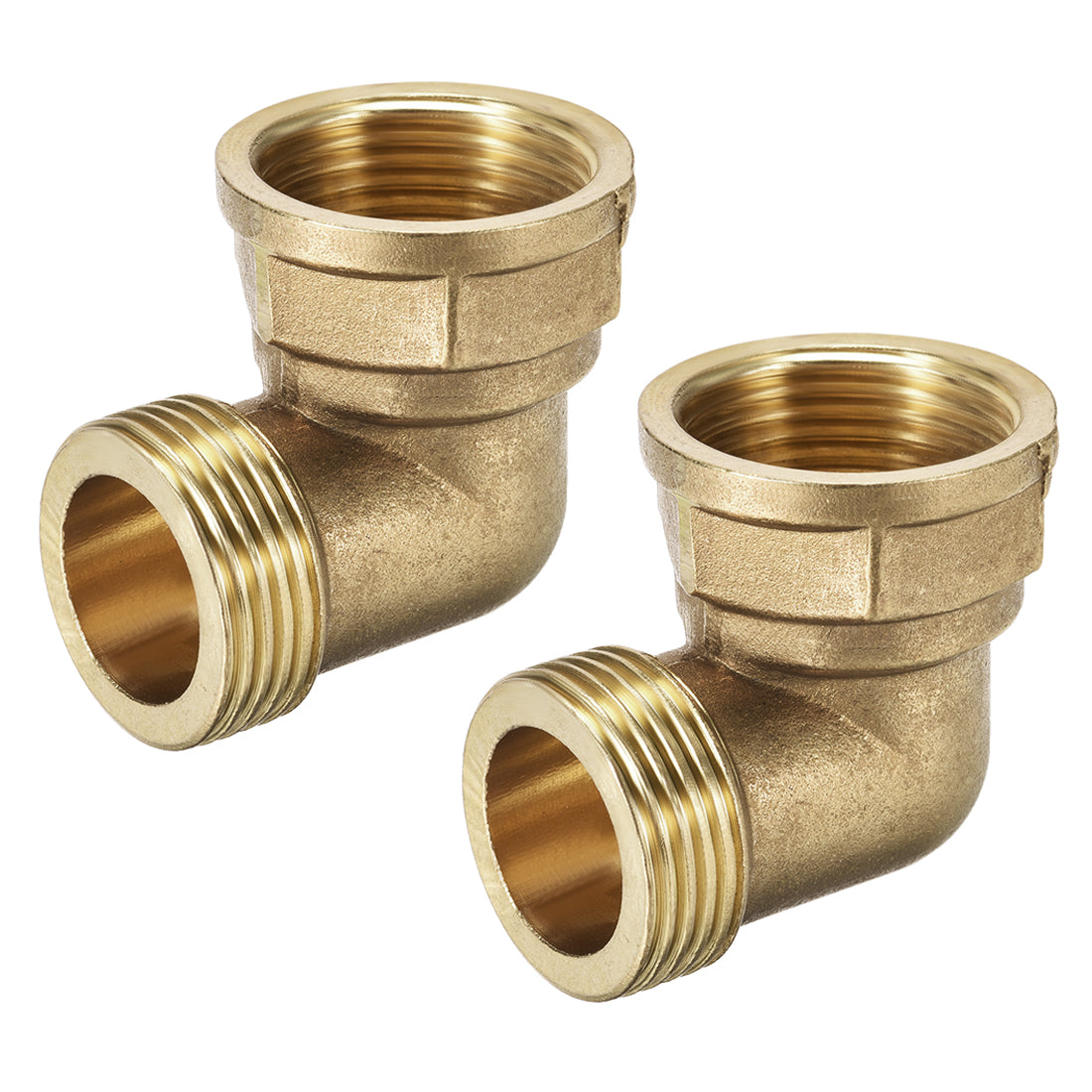 uxcell Uxcell Brass Pipe Fitting 90 Degree Elbow 1 BSP Male x 1 BSP Female 2pcs