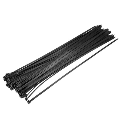 Harfington Uxcell Cable Zip Ties 450mmx4.2mm Self-Locking Nylon Tie Wraps Black 40pcs