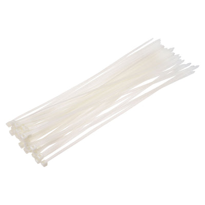 Harfington Uxcell Cable Zip Ties 450mmx4.2mm Self-Locking Nylon Tie Wraps White 150pcs