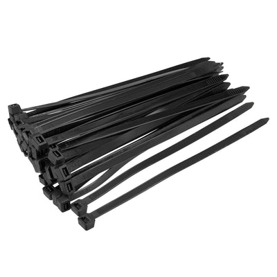 Harfington Uxcell Cable Zip Ties 150mm x5.1mm Self-Locking Nylon Tie Wraps Black 40pcs