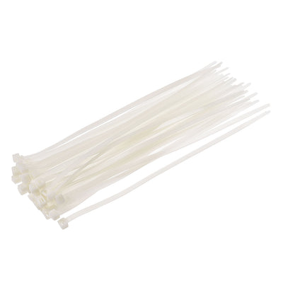 Harfington Uxcell Cable Zip Ties 200mm x5.6mm Self-Locking Nylon Tie Wraps White 40pcs