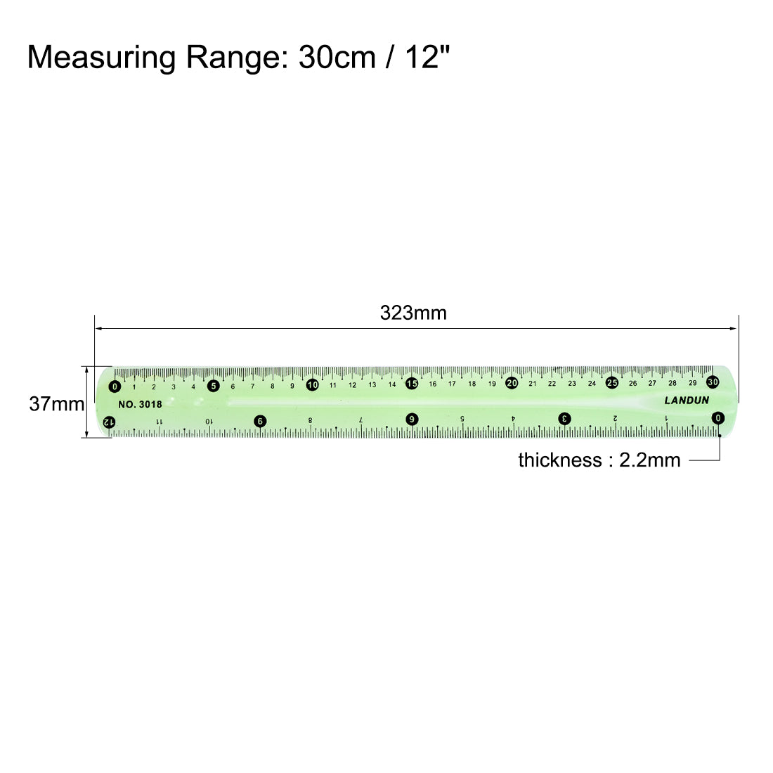 uxcell Uxcell Flexible Straight Ruler 30cm 12 Inch Soft Plastic Measuring Tool 6pcs