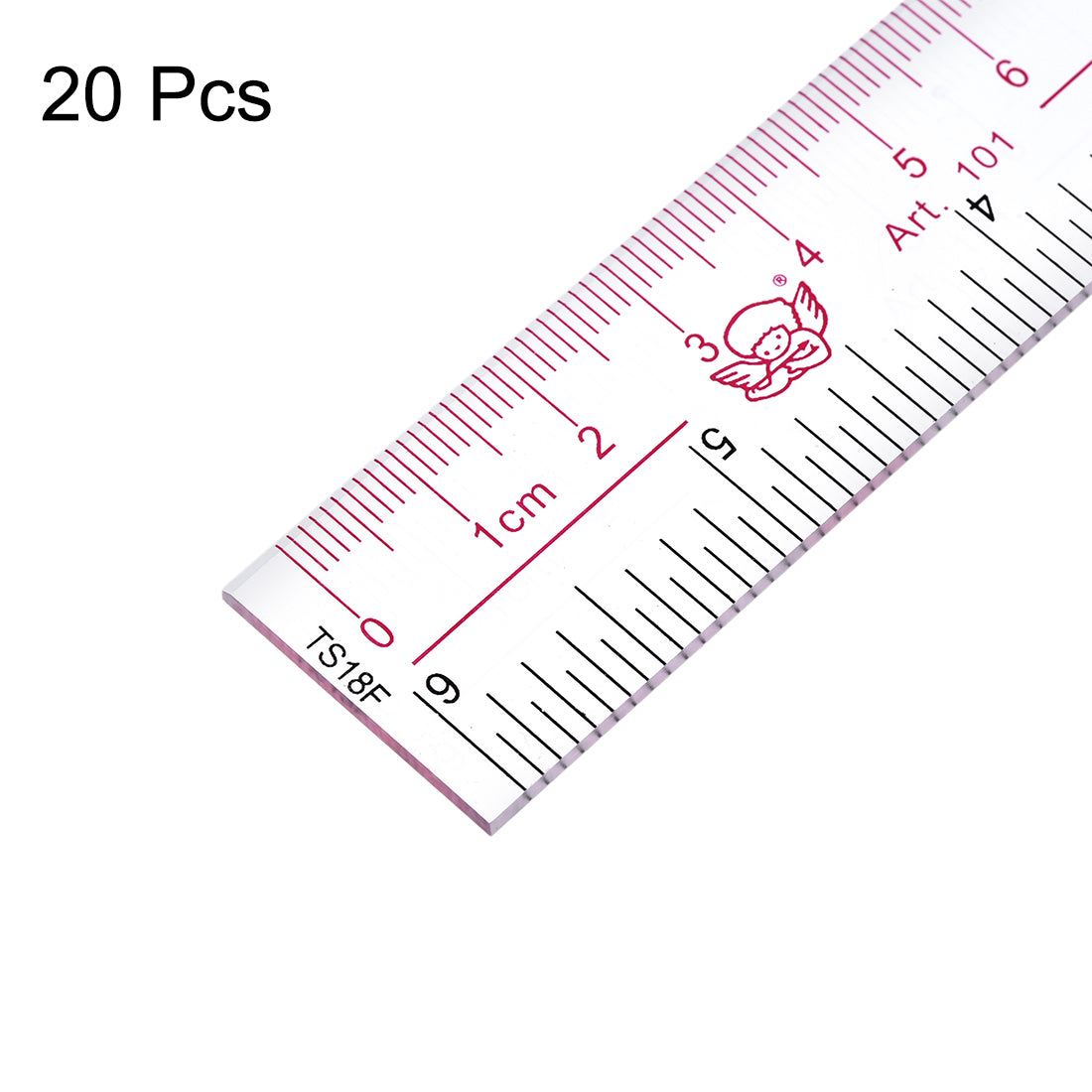 uxcell Uxcell Straight Ruler 15cm 6 Inch Metric Double Scale Plastic Measuring Tool Clear 20pcs