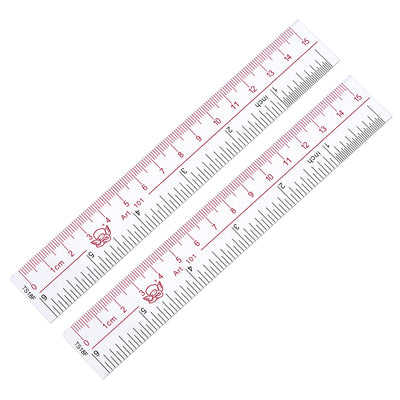 Harfington Uxcell Straight Ruler 15cm 6 Inch Metric Double Scale Plastic Measuring Tool Clear 2pcs