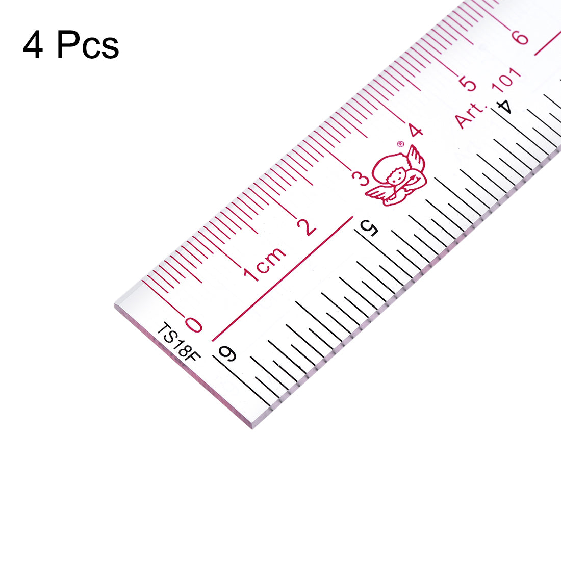 uxcell Uxcell Straight Ruler 15cm 6 Inch Metric Double Scale Plastic Measuring Tool Clear 4pcs