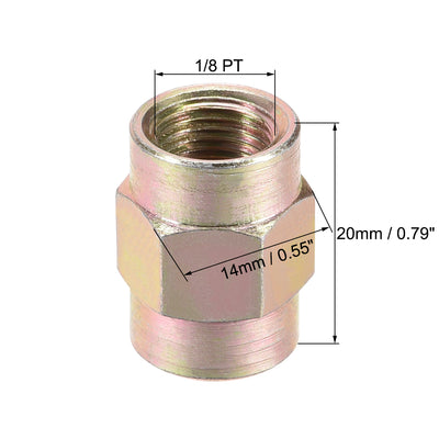 Harfington Uxcell Pipe Fitting Connector Straight Hex Nipple Coupling 1/8 PT Female Thread Hydraulic Adapter 4pcs