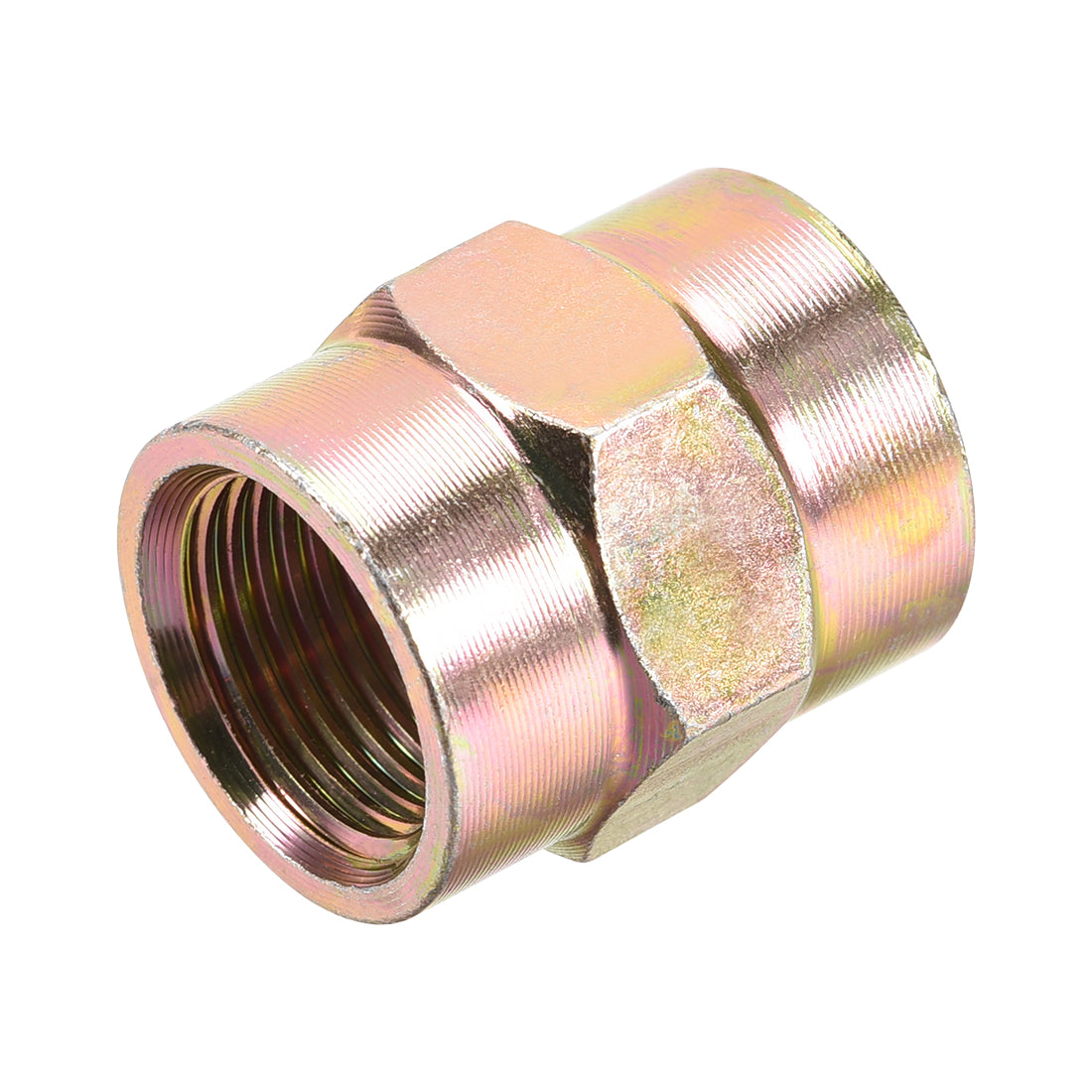 uxcell Uxcell Pipe Fitting Connector Straight Hex Nipple Coupling 3/8 PT Female Thread Hydraulic Adapter