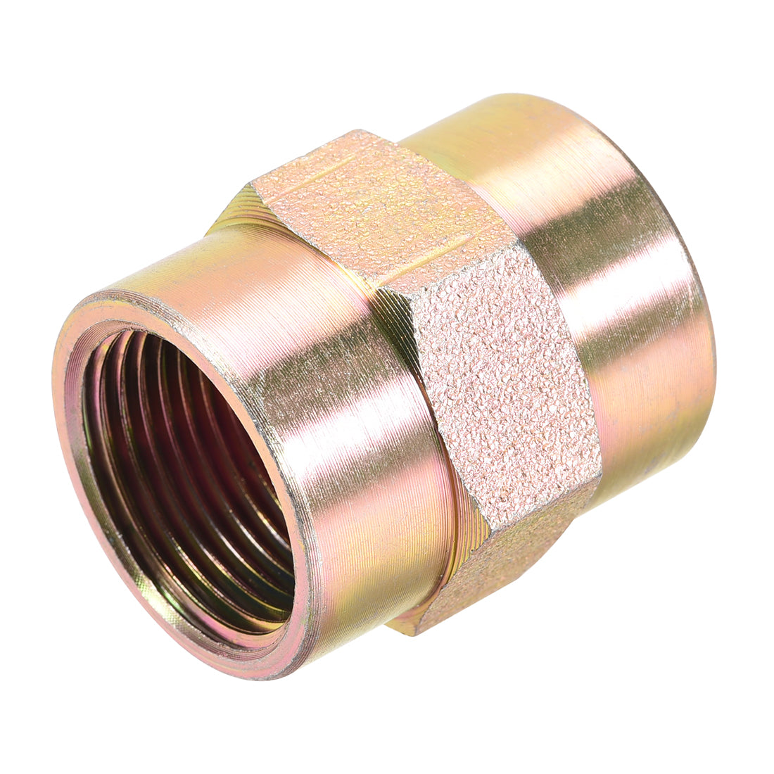 uxcell Uxcell Pipe Fitting Connector Straight Hex Nipple Coupling 3/4 PT Female Thread Hydraulic Adapter 2pcs