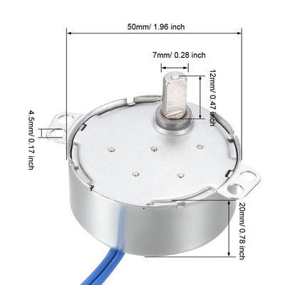 Harfington Uxcell Metal Gear Synchronous Synchron Motor AC 100-127V for Microwave Oven