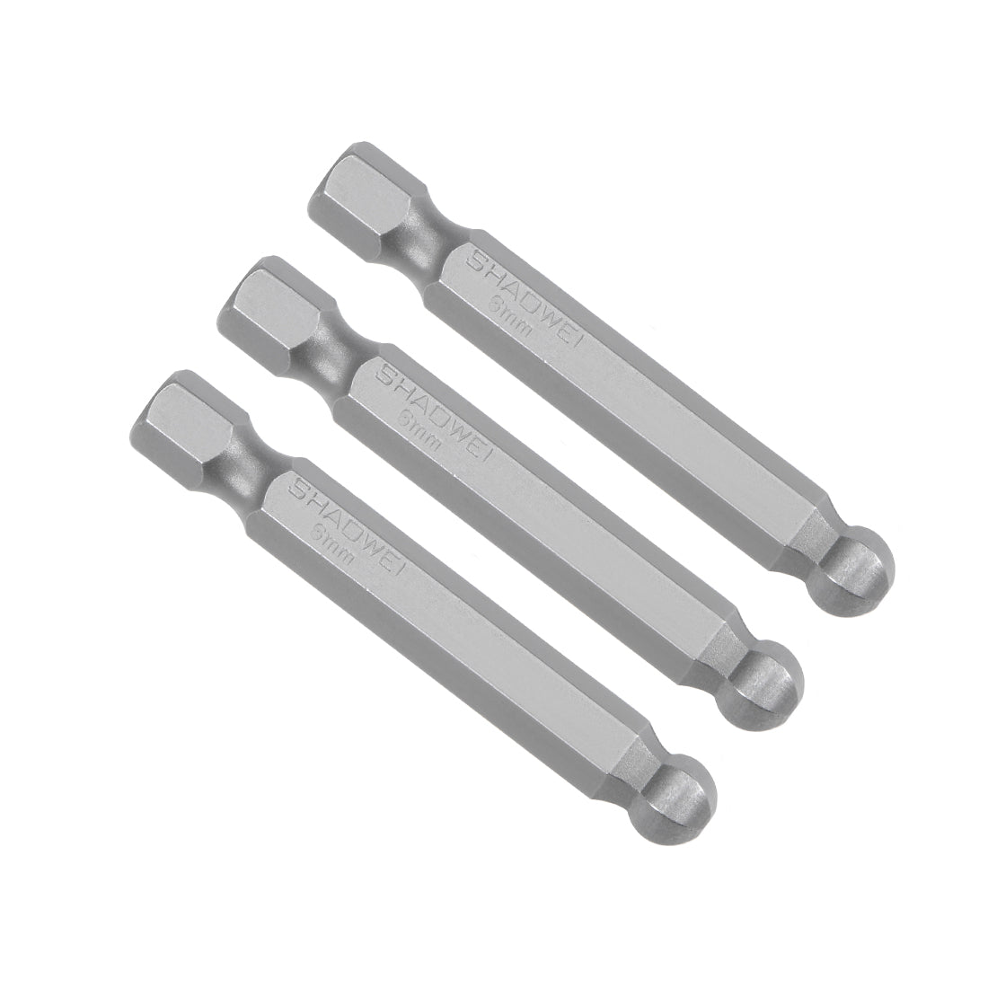 uxcell Uxcell 3 Stücke Kugelkopf Sechskant Bits 1/4 Zoll 2 Zoll Länge Magnetische H6 Kopf S2 HRC58 Schraubendreher Bit