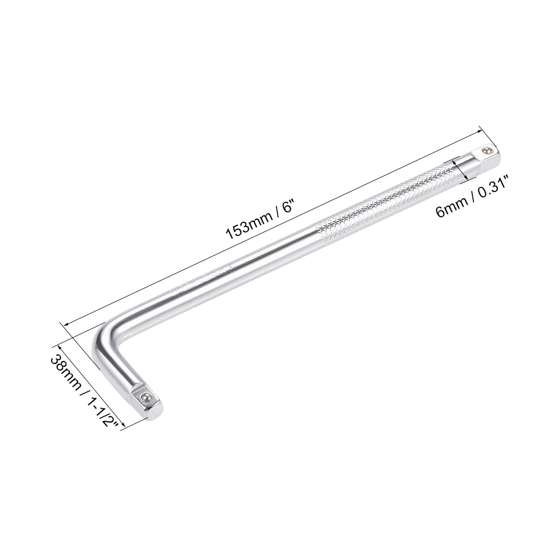 uxcell Uxcell Steckschlüssel L-förmiger Verlängerungsstangenschlüssel, CR-V 1/4"