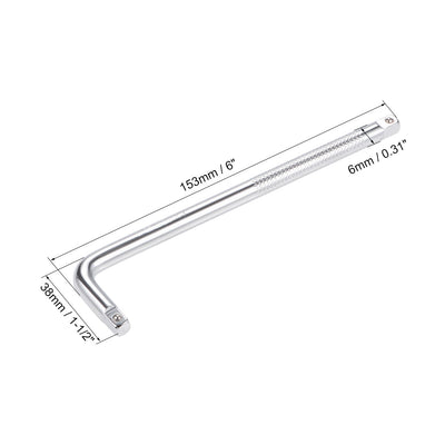 Harfington Uxcell Steckschlüssel L-förmiger Verlängerungsstangenschlüssel, CR-V 1/4"