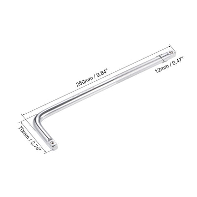 Harfington Uxcell Steckschlüssel L-förmiger Verlängerungsstangenschlüssel, CR-V 3/8"