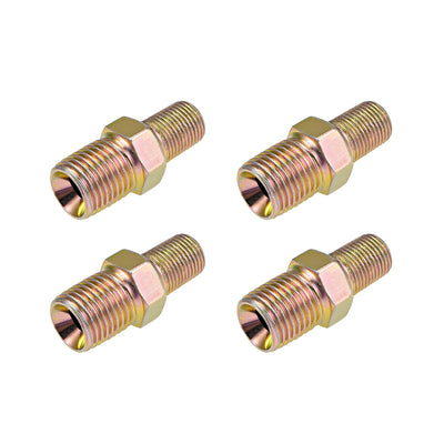 Harfington Uxcell Reducing Pipe Fitting Reducer Hex Nipple BSP Male Connector 4Pcs