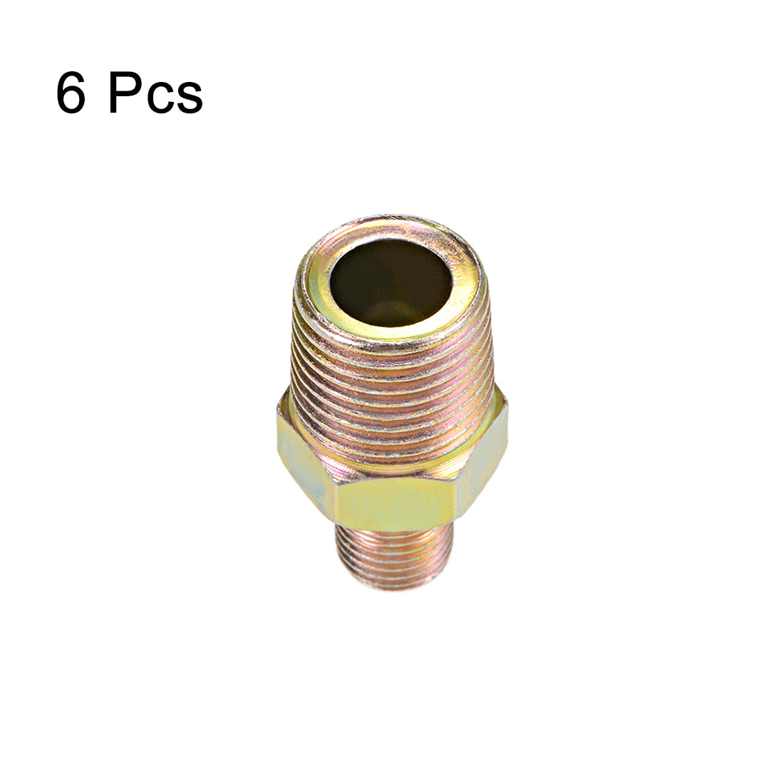 Uxcell Uxcell Reducing Pipe Fitting - Reducer Hex Nipple - 1/2 X 3/4 BSP Male Connector Zinc Finish Plating 6Pcs