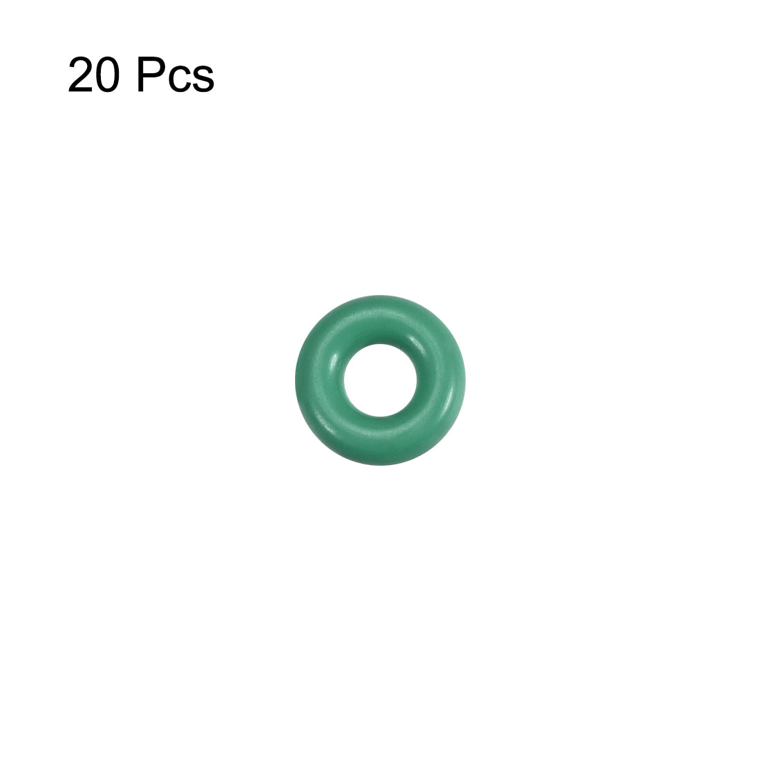 uxcell Uxcell Fluorine Rubber O Rings, 6.5mm OD, 2.7mm Inner Diameter, 1.9mm Width, Seal Gasket Green 20Pcs