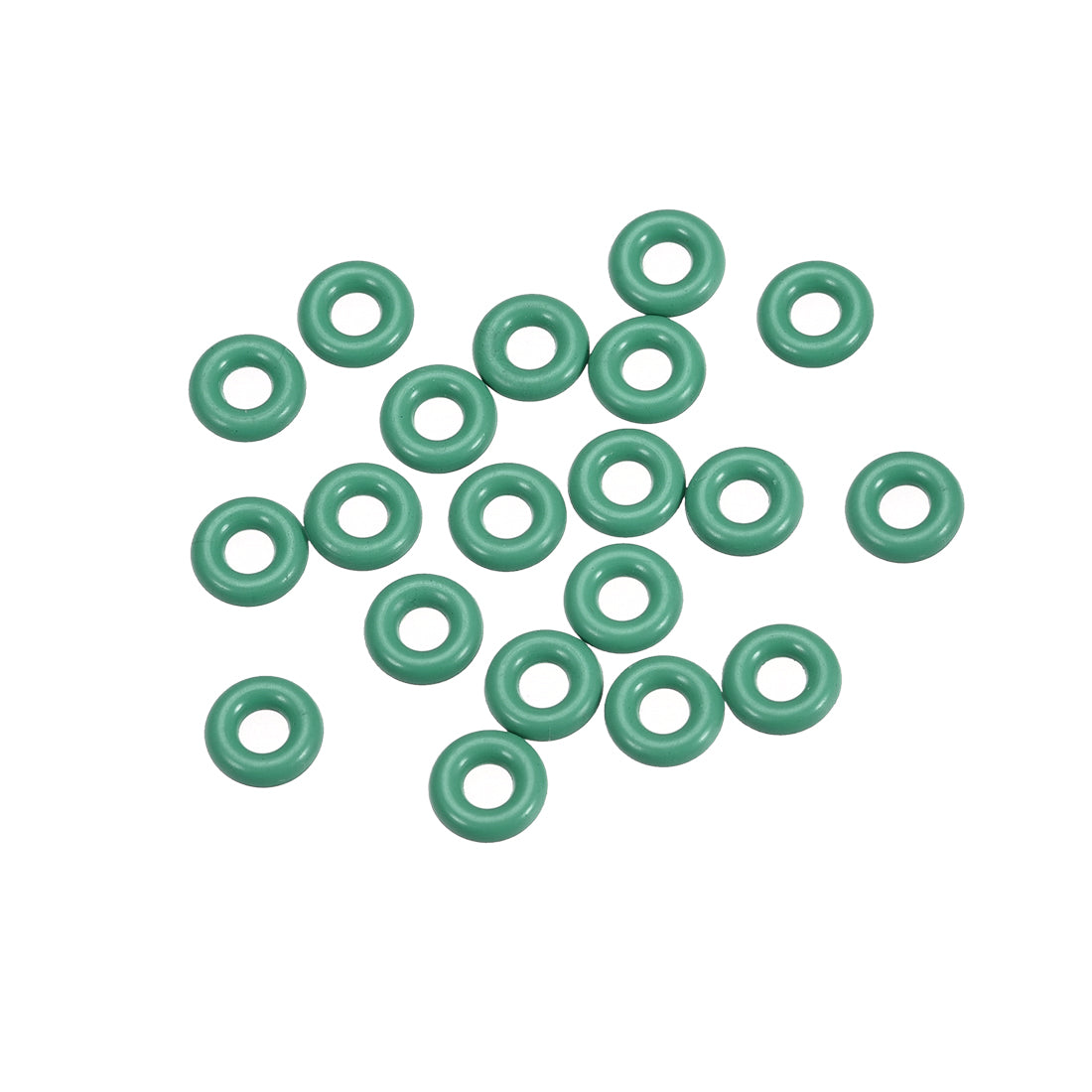 uxcell Uxcell Fluorine Rubber O Rings, 6.5mm OD, 2.7mm Inner Diameter, 1.9mm Width, Seal Gasket Green 20Pcs