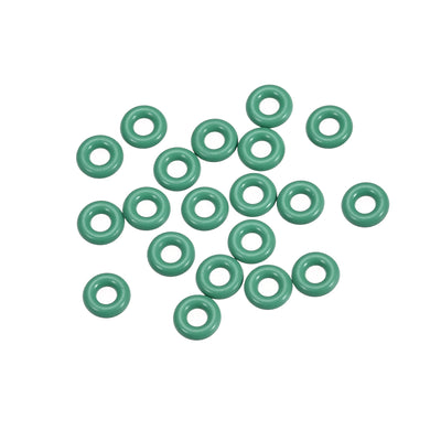 Harfington Uxcell Fluorine Rubber O Rings, 6.5mm OD, 2.7mm Inner Diameter, 1.9mm Width, Seal Gasket Green 20Pcs