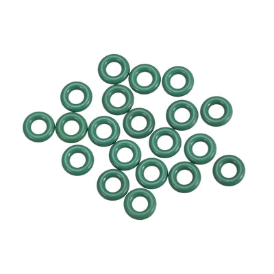 Harfington Uxcell Fluorine Rubber O Rings, 8mm OD, 4.2mm Inner Diameter, 1.9mm Width, Seal Gasket Green 20Pcs