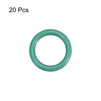 Harfington Uxcell Fluorine Rubber O Rings, 15mm OD, 11.2mm Inner Diameter, 1.9mm Width, Seal Gasket Green 20Pcs