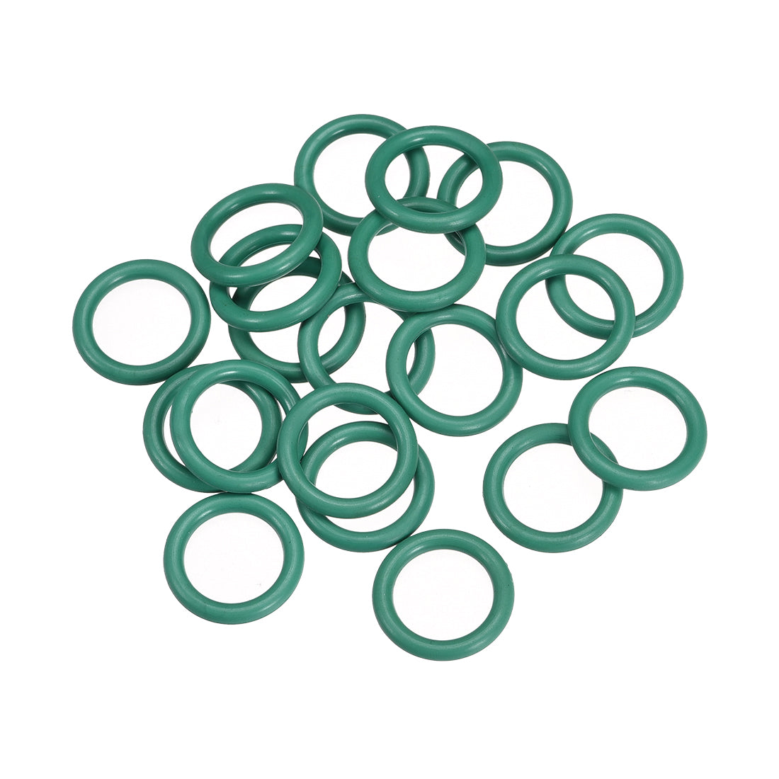 uxcell Uxcell Fluorine Rubber O Rings, 15mm OD, 11.2mm Inner Diameter, 1.9mm Width, Seal Gasket Green 20Pcs