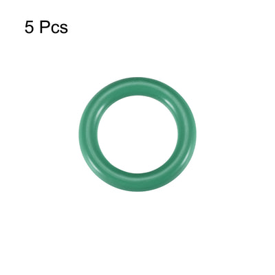 Harfington Uxcell Fluorine Rubber O Rings, 19mm OD, 12mm Inner Diameter, 3.5mm Width, Seal Gasket Green 5Pcs